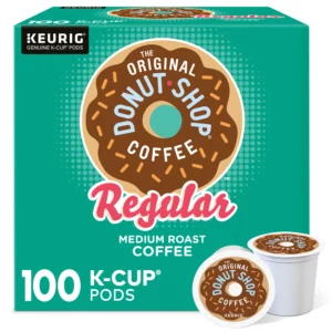 The Original Donut Shop Regular Medium Roast Coffee K-Cup Pods, 100 Count, Compatible with Keurig